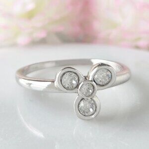 Three Round Stone Ring, 925 Sterling Silver Charmed Aroma size 7